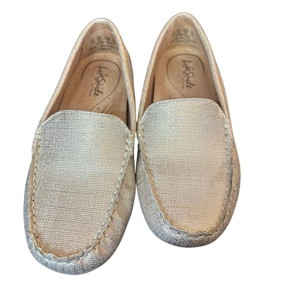 Lifestride Traveler Loafer Size 6M Driving Loafer Metallic Gold Vegan Leather - Picture 4 of 8